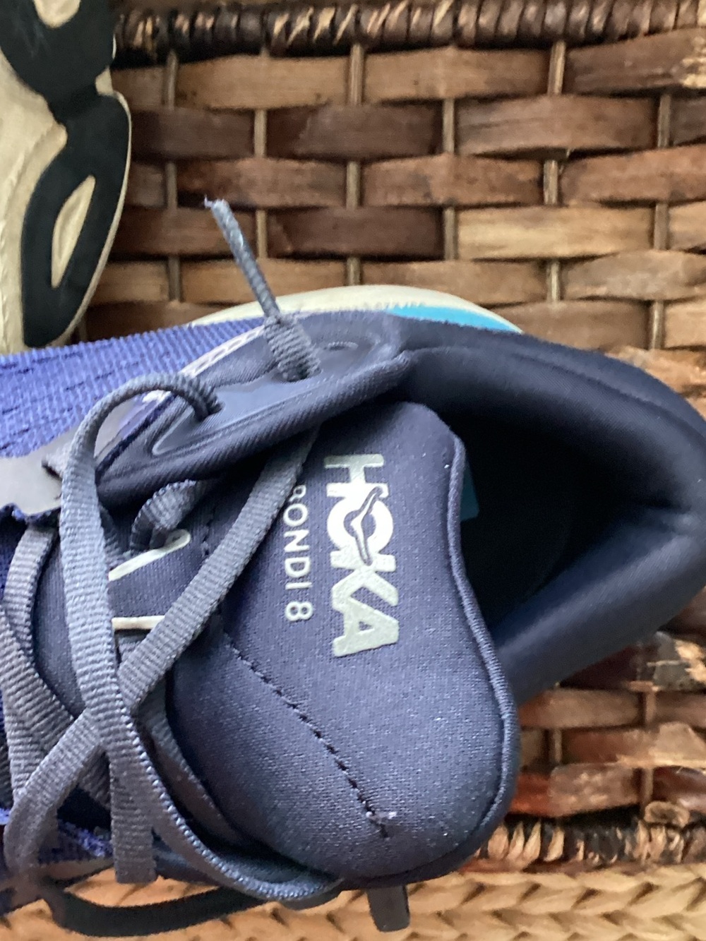 Hoka Men's Navy and Light Blue Cushioned Running Shoes - Picture 9 of 11